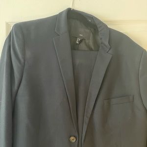 H&M Navy Blue Slim 2 Piece Suit